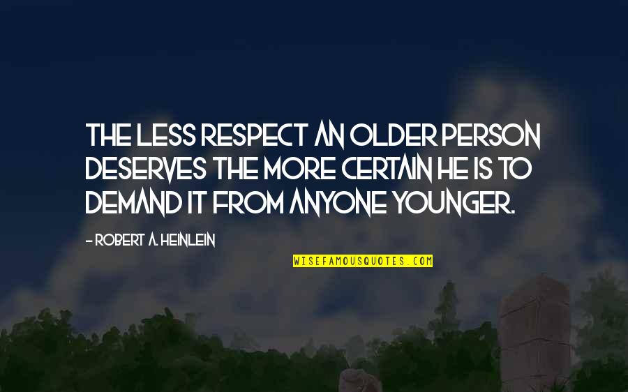 Zalem Alita Quotes By Robert A. Heinlein: The less respect an older person deserves the