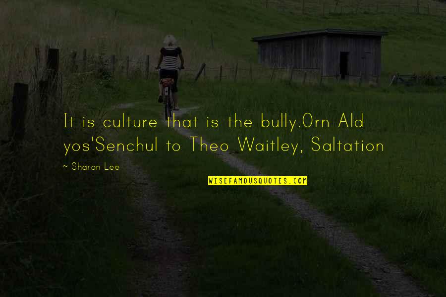 Zalmai Araa Quotes By Sharon Lee: It is culture that is the bully.Orn Ald