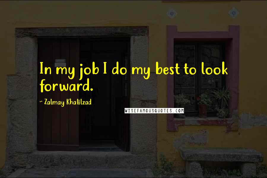Zalmay Khalilzad quotes: In my job I do my best to look forward.