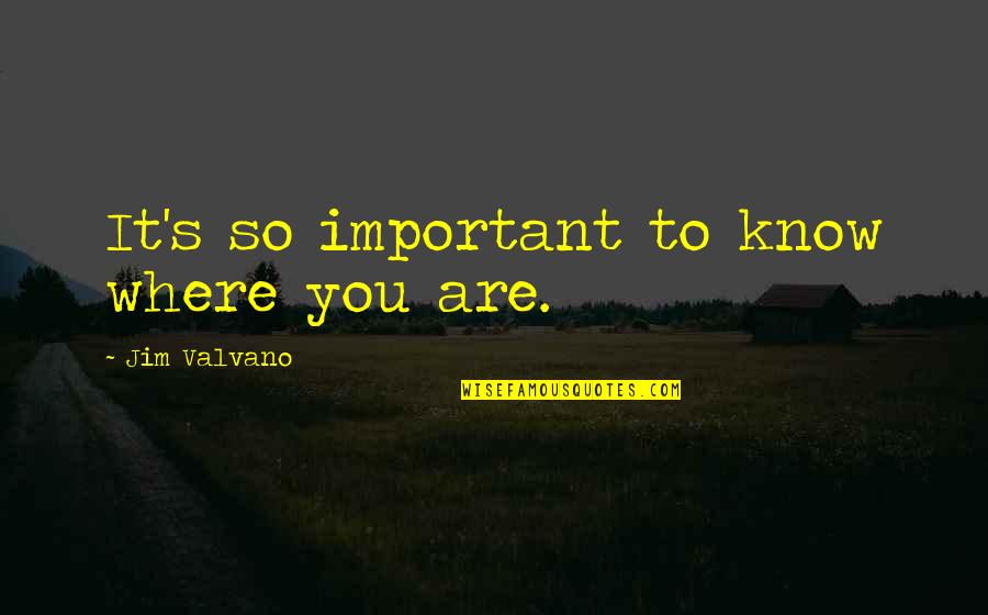 Zamalek Quotes By Jim Valvano: It's so important to know where you are. Zamalek Quotes By Jim Valvano: It's so important to know where you are.
