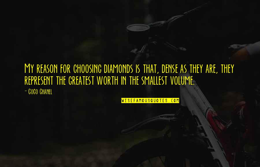 Zamberlan Shoes Quotes By Coco Chanel: My reason for choosing diamonds is that, dense
