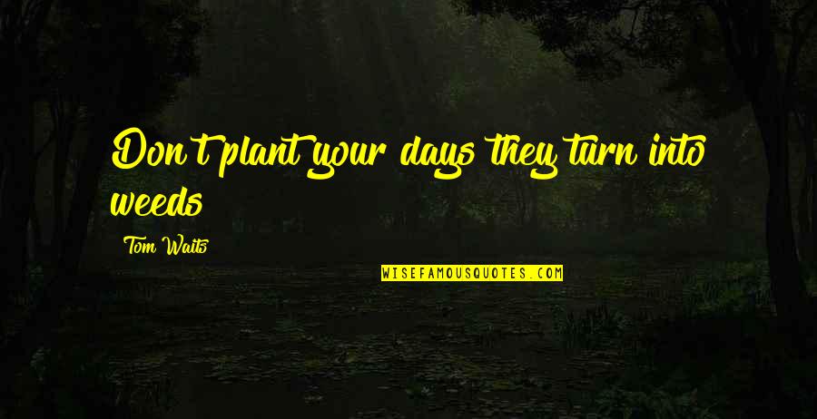 Zambeste Minulescu Quotes By Tom Waits: Don't plant your days they turn into weeds