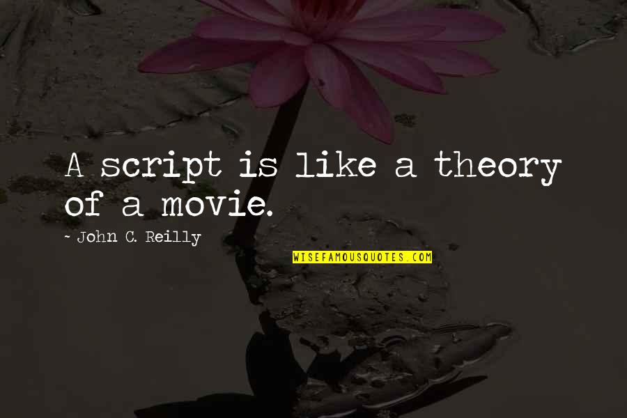 Zamierzala Quotes By John C. Reilly: A script is like a theory of a Zamierzala Quotes By John C. Reilly: A script is like a theory of a