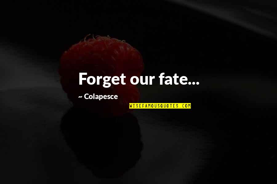 Zamir Nedir Quotes By Colapesce: Forget our fate...