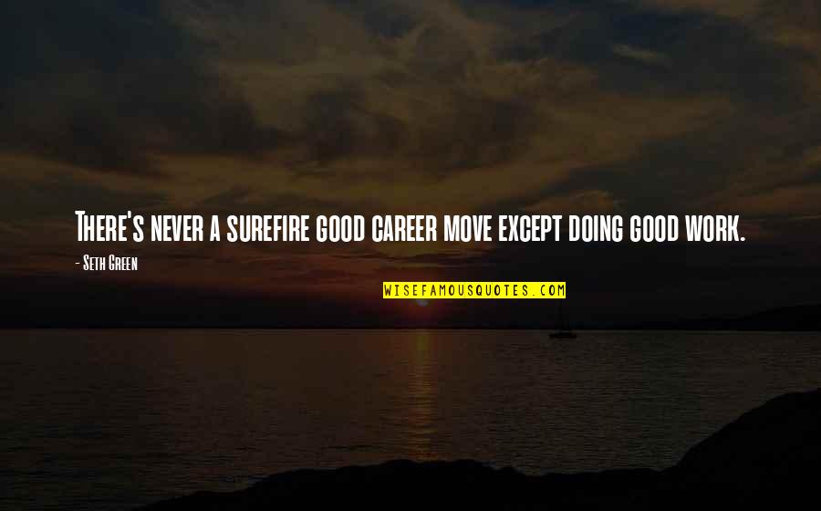 Zampieri Melamine Quotes By Seth Green: There's never a surefire good career move except