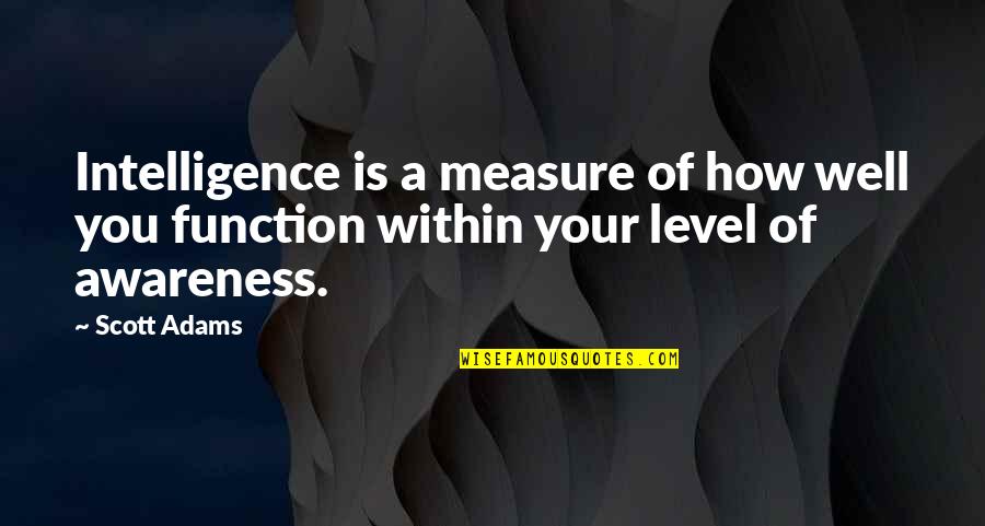 Zanas Group Quotes By Scott Adams: Intelligence is a measure of how well you
