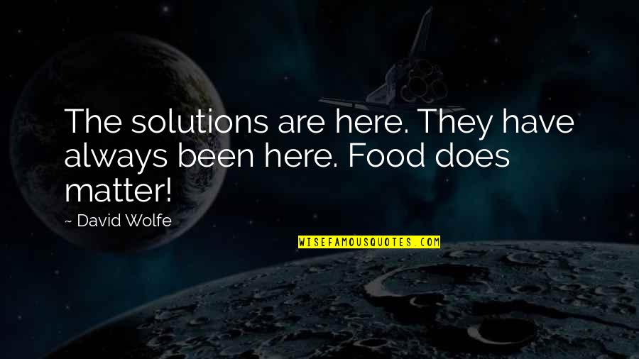 Zandora T Quotes By David Wolfe: The solutions are here. They have always been