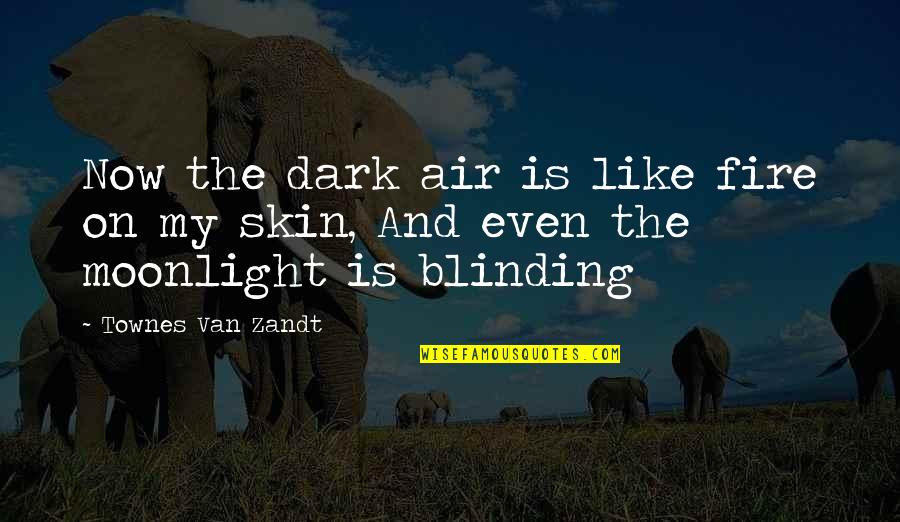 Zandt Quotes By Townes Van Zandt: Now the dark air is like fire on Zandt Quotes By Townes Van Zandt: Now the dark air is like fire on