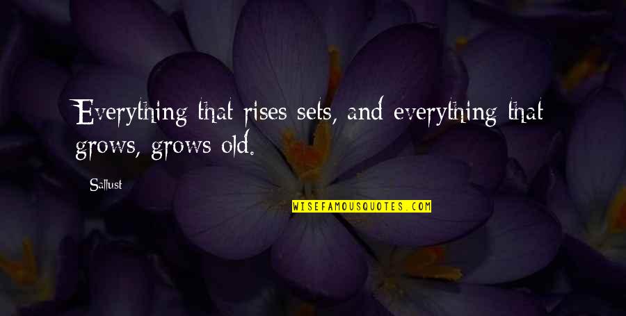 Zanour Quotes By Sallust: Everything that rises sets, and everything that grows,