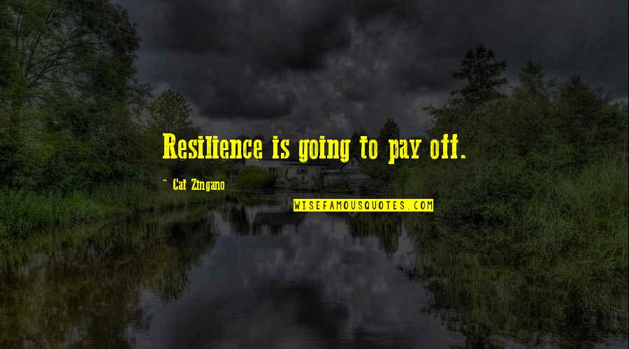 Zanuck Quotes By Cat Zingano: Resilience is going to pay off.