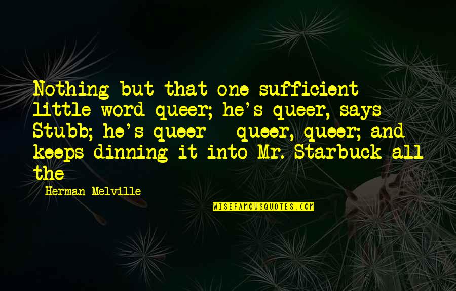 Zaouia Belkaidia Quotes By Herman Melville: Nothing but that one sufficient little word queer;