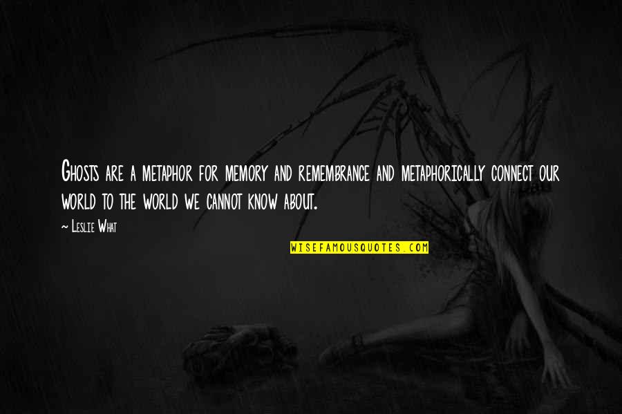 Zapiens Salsa Grill Quotes By Leslie What: Ghosts are a metaphor for memory and remembrance Zapiens Salsa Grill Quotes By Leslie What: Ghosts are a metaphor for memory and remembrance