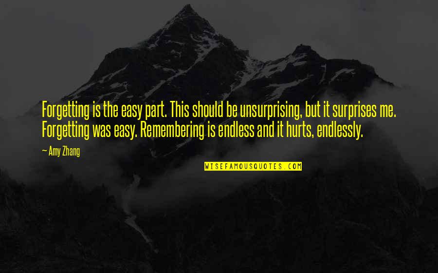Zapisano U Quotes By Amy Zhang: Forgetting is the easy part. This should be