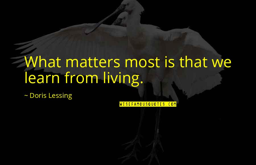 Zara Phillips Quotes By Doris Lessing: What matters most is that we learn from