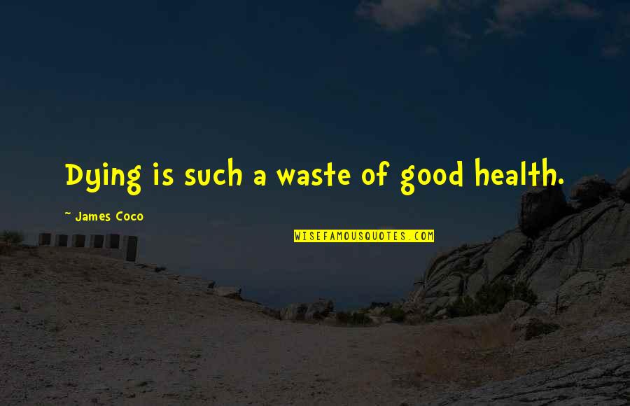 Zaradan Quotes By James Coco: Dying is such a waste of good health.