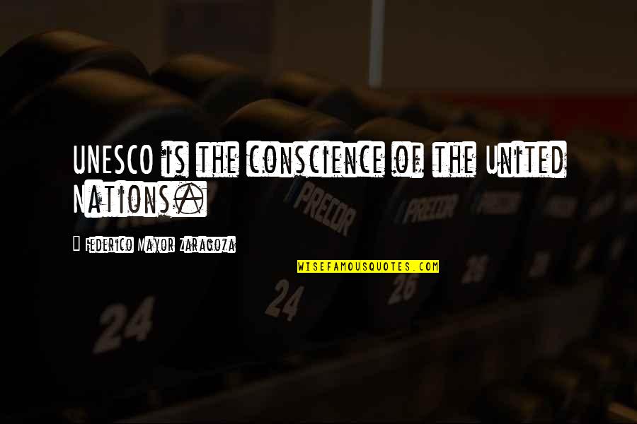 Zaragoza Quotes By Federico Mayor Zaragoza: UNESCO is the conscience of the United Nations.