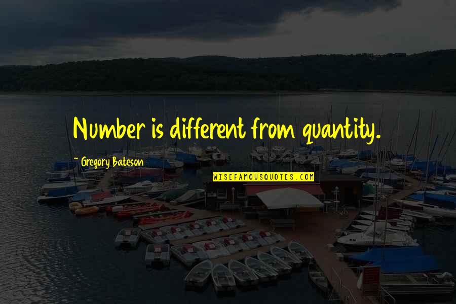 Zaregoto Novel Quotes By Gregory Bateson: Number is different from quantity. Zaregoto Novel Quotes By Gregory Bateson: Number is different from quantity.