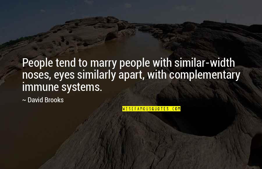 Zari Hassan Quotes By David Brooks: People tend to marry people with similar-width noses, Zari Hassan Quotes By David Brooks: People tend to marry people with similar-width noses,