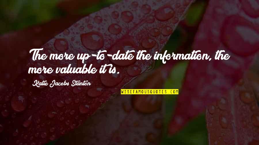 Zarin Quotes By Katie Jacobs Stanton: The more up-to-date the information, the more valuable Zarin Quotes By Katie Jacobs Stanton: The more up-to-date the information, the more valuable
