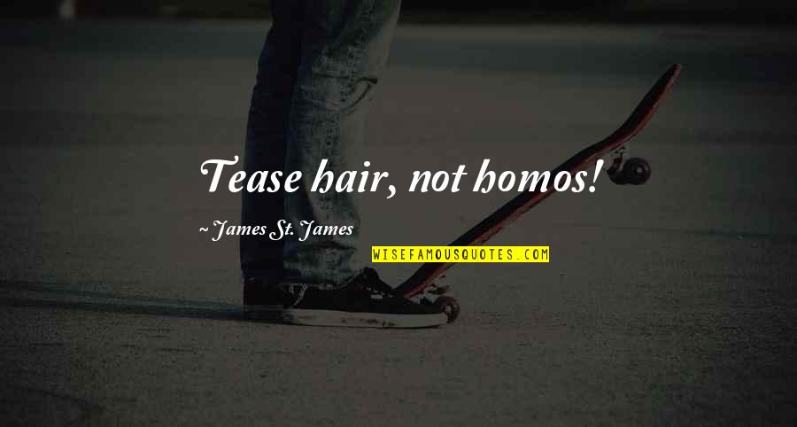 Zarivan Quotes By James St. James: Tease hair, not homos! Zarivan Quotes By James St. James: Tease hair, not homos!