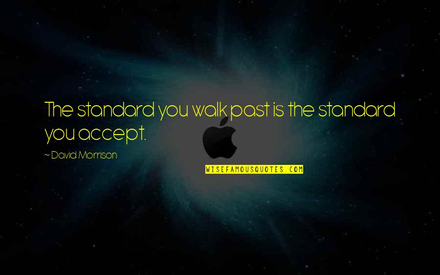 Zark Quotes By David Morrison: The standard you walk past is the standard Zark Quotes By David Morrison: The standard you walk past is the standard