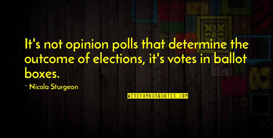 Zarna Garg Quotes By Nicola Sturgeon: It's not opinion polls that determine the outcome