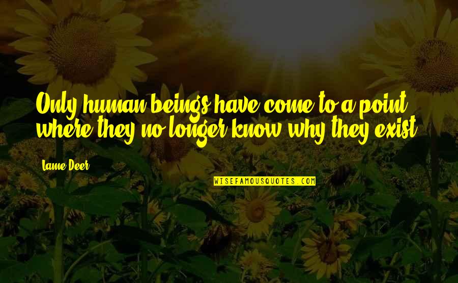 Zarpentine Quotes By Lame Deer: Only human beings have come to a point