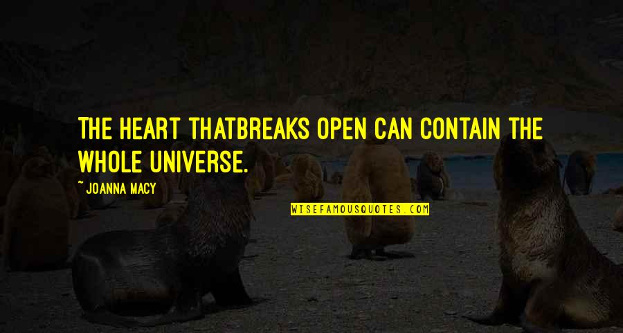 Zarzana Optometry Quotes By Joanna Macy: The heart thatbreaks open can contain the whole
