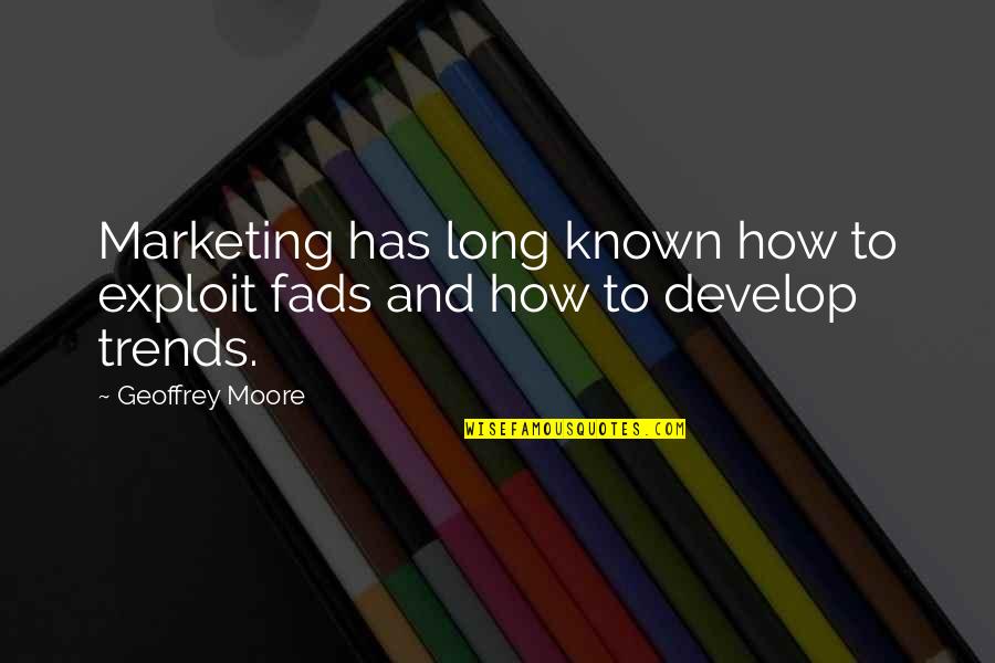 Zastava Quotes By Geoffrey Moore: Marketing has long known how to exploit fads