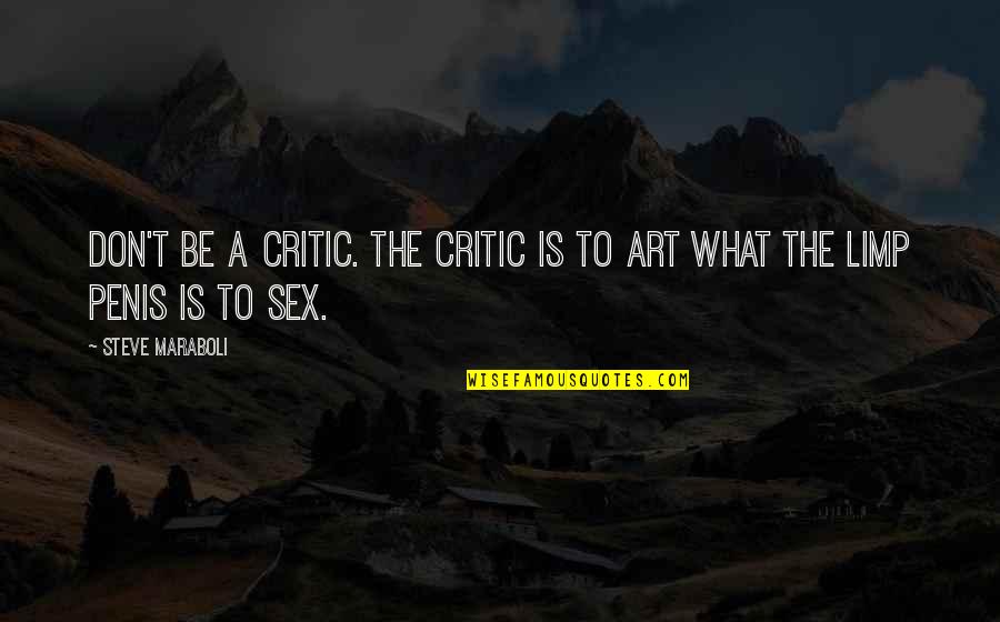 Zatanna Dc Quotes By Steve Maraboli: Don't be a critic. The critic is to