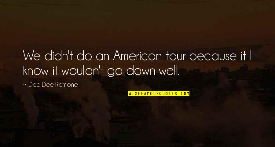 Zayneb Jebali Quotes By Dee Dee Ramone: We didn't do an American tour because it