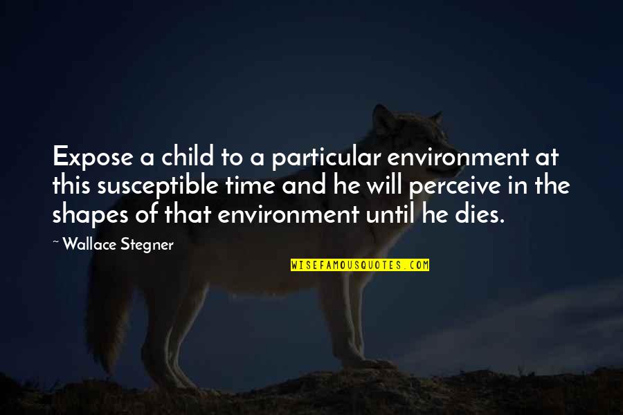 Zdrojem Ve Ker Quotes By Wallace Stegner: Expose a child to a particular environment at