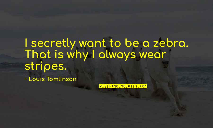 Zebras Stripes Quotes By Louis Tomlinson: I secretly want to be a zebra. That