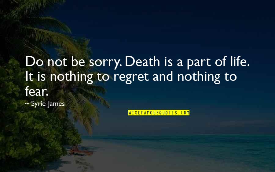 Zebrowski Group Quotes By Syrie James: Do not be sorry. Death is a part