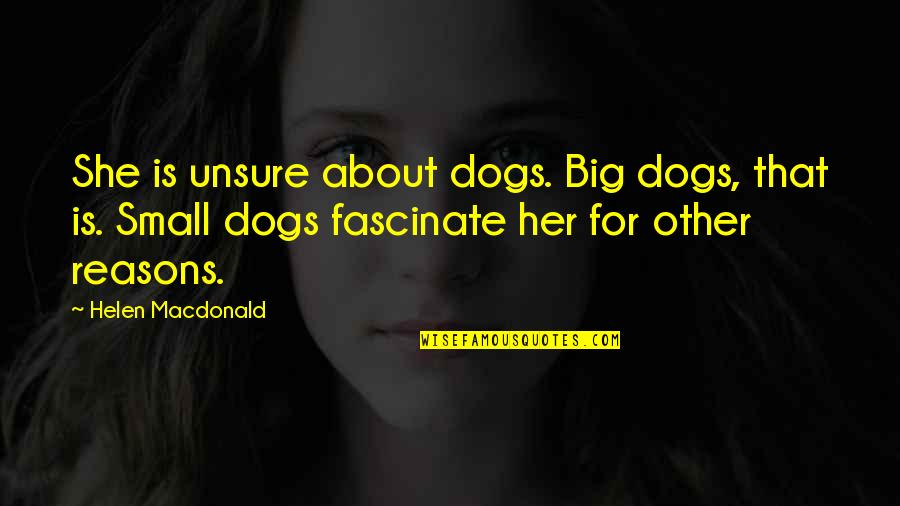 Zedar Quotes By Helen Macdonald: She is unsure about dogs. Big dogs, that Zedar Quotes By Helen Macdonald: She is unsure about dogs. Big dogs, that
