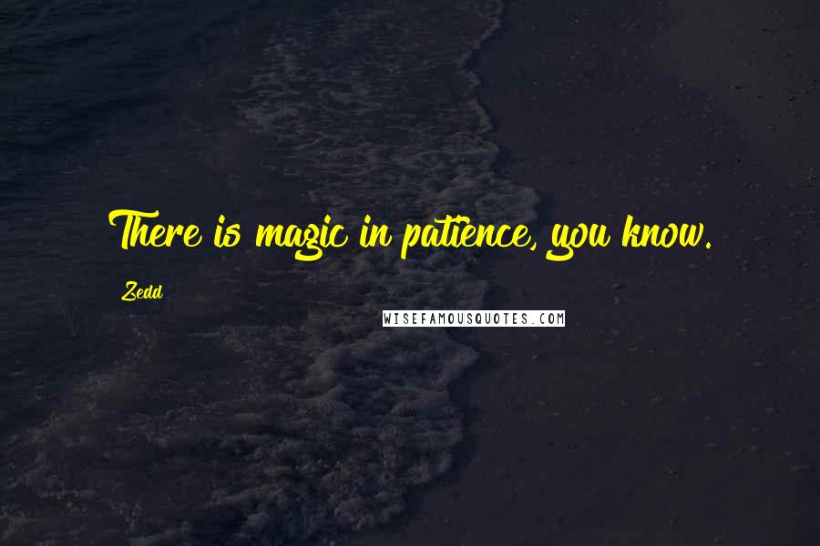 Zedd quotes: There is magic in patience, you know.