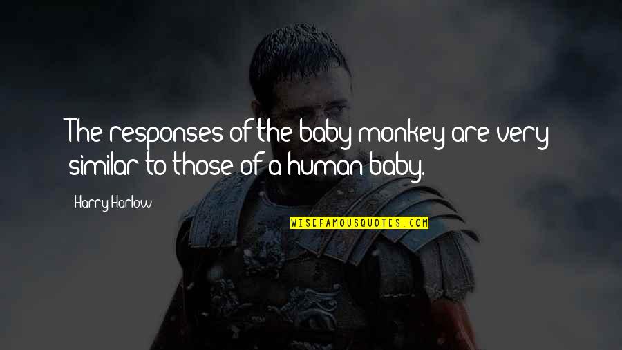Zedge Beautiful Quotes By Harry Harlow: The responses of the baby monkey are very
