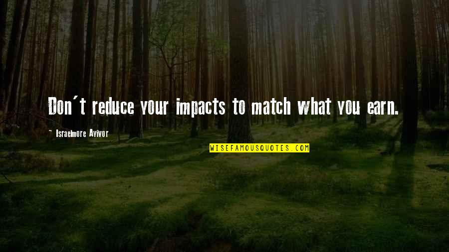 Zeebox Quotes By Israelmore Ayivor: Don't reduce your impacts to match what you