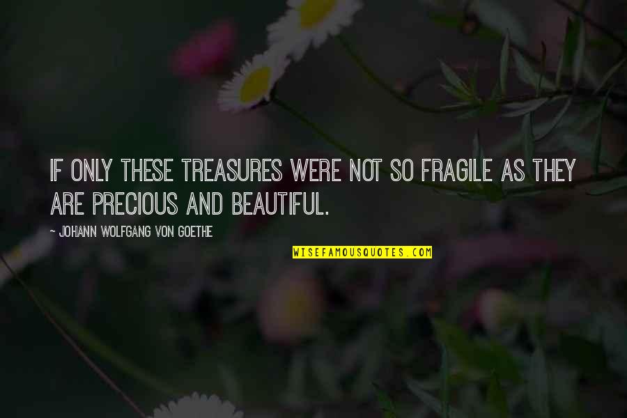 Zeenat Quotes By Johann Wolfgang Von Goethe: If only these treasures were not so fragile