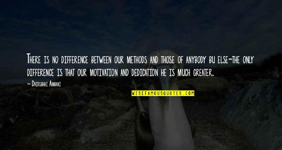 Zegarellis Patterson Quotes By Dhirubhai Ambani: There is no difference between our methods and Zegarellis Patterson Quotes By Dhirubhai Ambani: There is no difference between our methods and