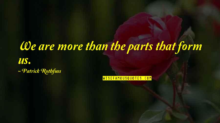 Zegelstelsel Quotes By Patrick Rothfuss: We are more than the parts that form Zegelstelsel Quotes By Patrick Rothfuss: We are more than the parts that form