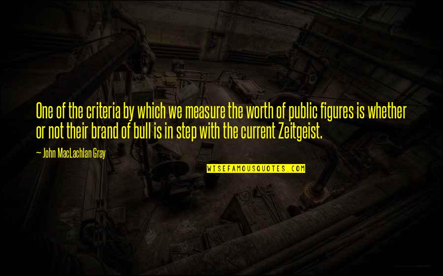 Zeitgeist Quotes By John MacLachlan Gray: One of the criteria by which we measure