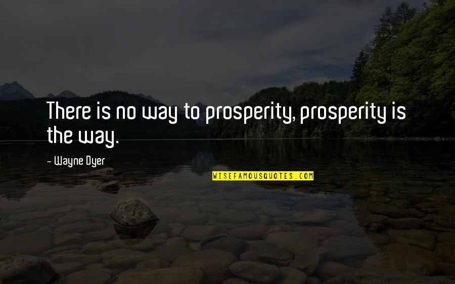 Zeitungen Schweiz Quotes By Wayne Dyer: There is no way to prosperity, prosperity is