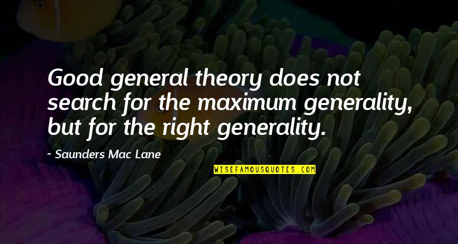 Zelenkofske Quotes By Saunders Mac Lane: Good general theory does not search for the Zelenkofske Quotes By Saunders Mac Lane: Good general theory does not search for the