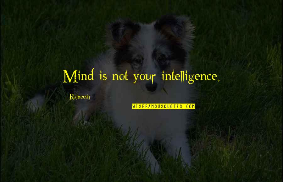 Zelfstandige Quotes By Rajneesh: Mind is not your intelligence.