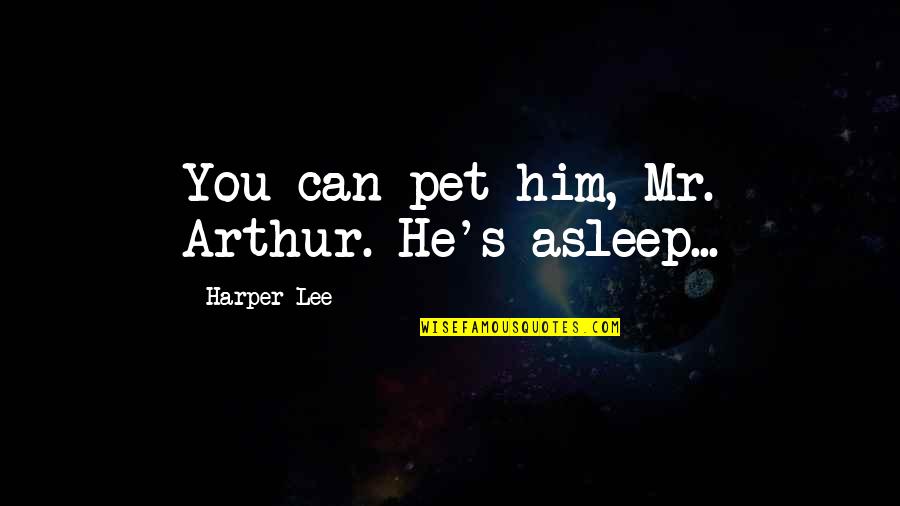 Zemanni Quotes By Harper Lee: You can pet him, Mr. Arthur. He's asleep...