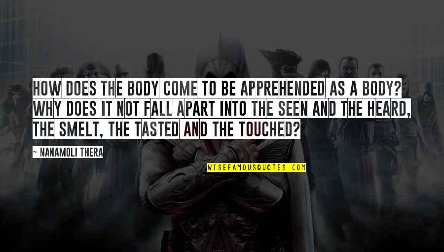 Zemine Aras Quotes By Nanamoli Thera: How does the body come to be apprehended Zemine Aras Quotes By Nanamoli Thera: How does the body come to be apprehended