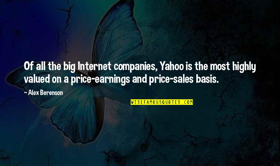 Zender Equipment Quotes By Alex Berenson: Of all the big Internet companies, Yahoo is
