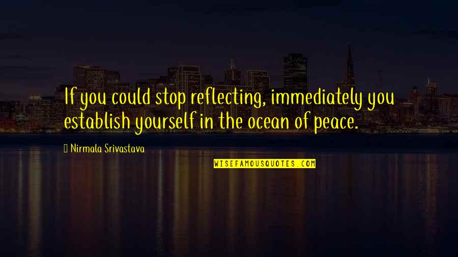 Zeniba Quotes By Nirmala Srivastava: If you could stop reflecting, immediately you establish