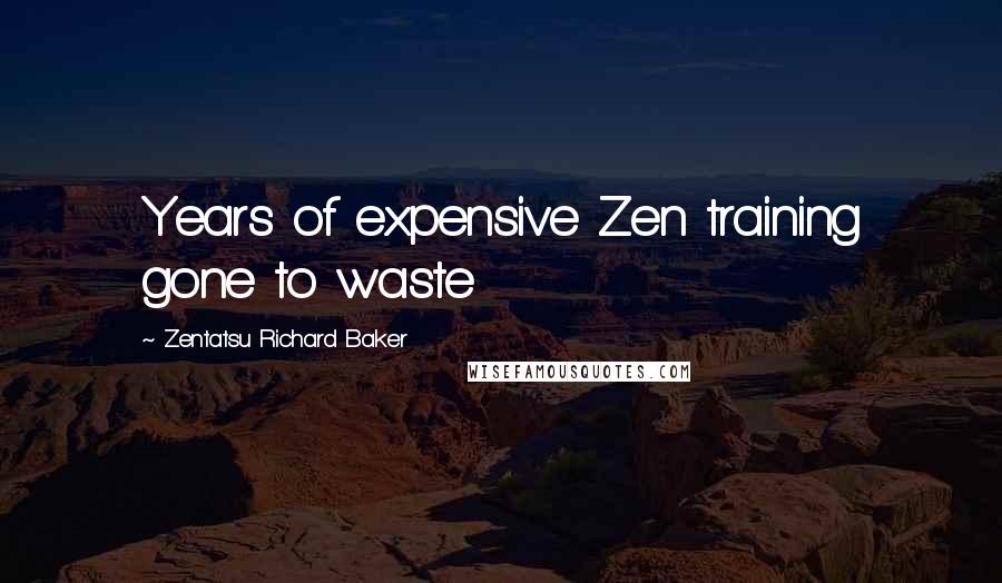 Zentatsu Richard Baker quotes: Years of expensive Zen training gone to waste